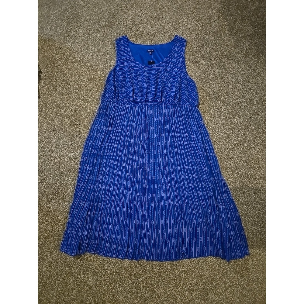 Torrid Electric Blue Medallion Chiffon Pleated Midi Dress Size 4 NWT